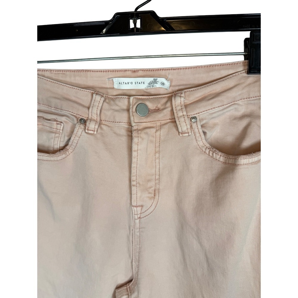 Altar'd State Mid Rise Flare Jeans, Dusty Pink, Size 28 - Picture 9 of 11